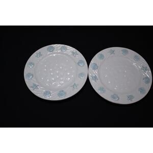Mesa international S/2 Slalad plates Blue 9'' seashell design